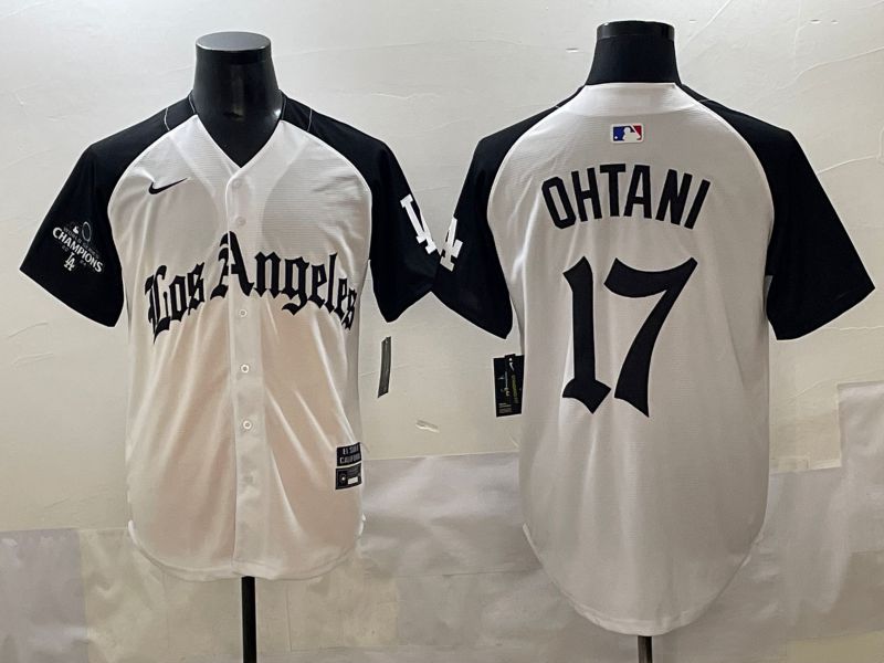 Men 2025 Los Angeles Dodgers #17 Ohtani White black Five generations Joint Name Nike MLB Jersey style 5267->->
